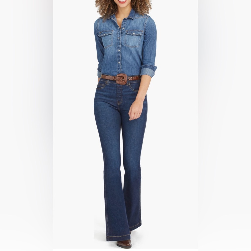 SPANX‎ EveryWear Flare Jeans size Small midnight shade color